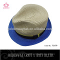 Chapéu de palha de papel fedora borda mesquinha com fitas personalizadas